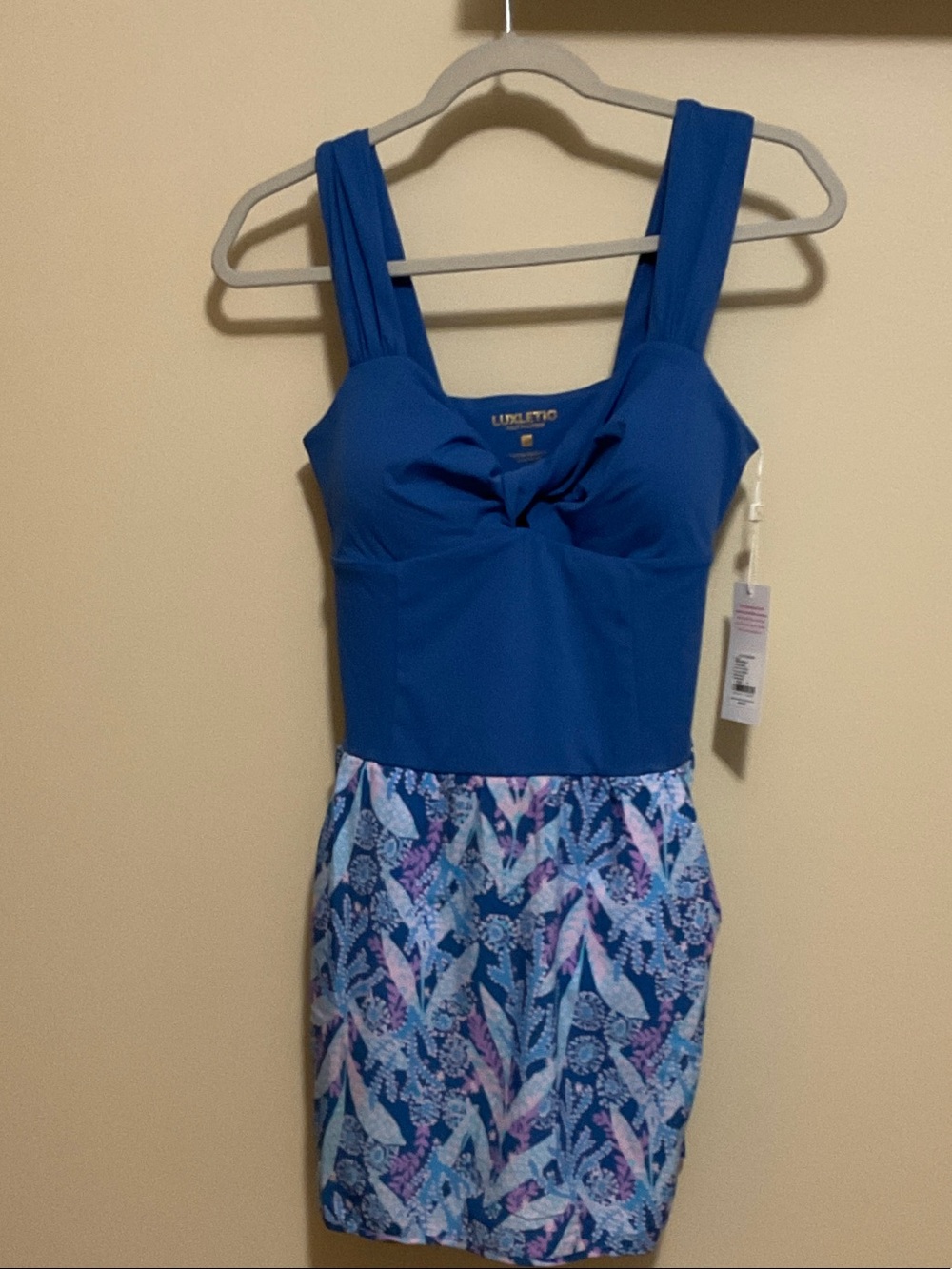 Lilly Pulitzer Carys Blue Twist-Front Skirted Romper